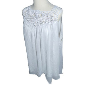 Addition Elle 24 Blouse 3X Sleeveless White Bridal Tunic Layer Tops Contemporary